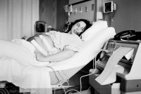 hooked up to monitors during a hospital birth